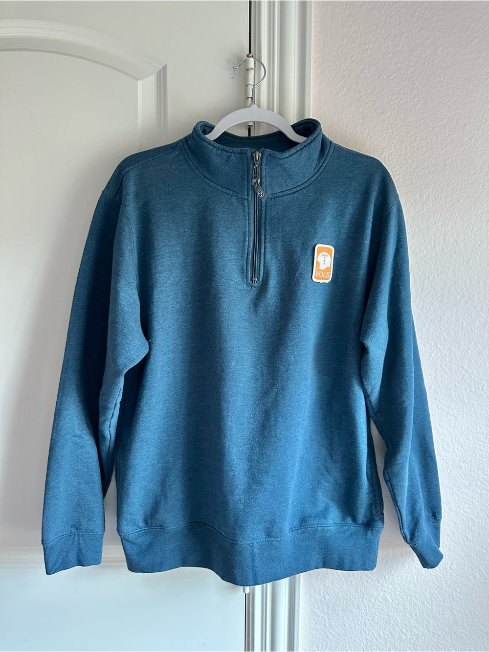 Men's Quarter-Zip Pullover Sweatshirt with Tennessee Football Patch